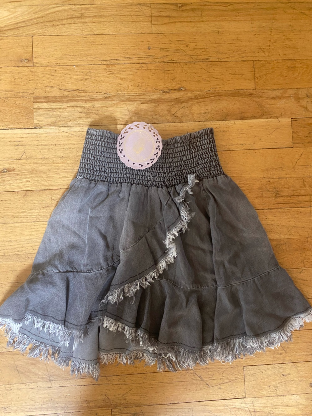 Muche muchette ruffle hem skirt. One size. Grey. NWT!!!